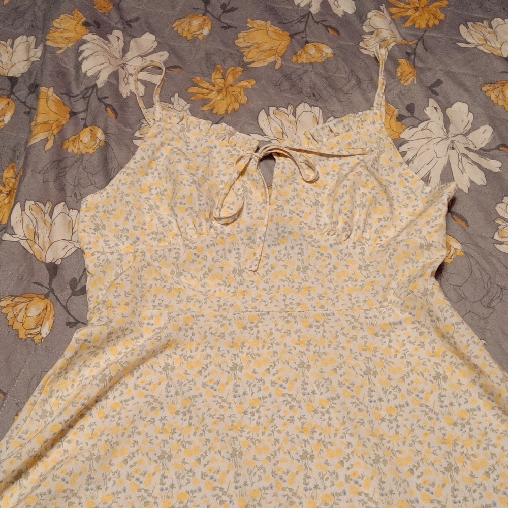 Yellow Floral Mini Dress